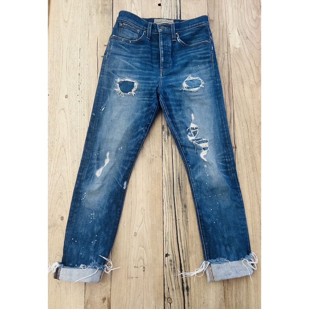 Point Sur California Jeans Women's 26 Button Fly Denim Distressed